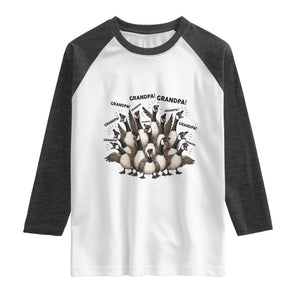 Silly Goose Grandpa Raglan Shirt Funny Family Chaos Grandfather TS12 White Heather Charcoal Print Your Wear