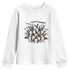 Silly Goose Grandpa Youth Sweatshirt Funny Family Chaos Grandfather TS12 White Print Your Wear