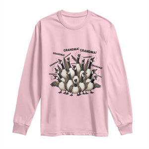 Funny Silly Goose Grandma Long Sleeve Shirt Chaos Coordinator Grandma Life Graphic TS12 Light Pink Print Your Wear