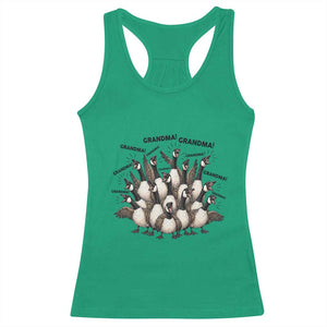 Funny Silly Goose Grandma Racerback Tank Top Chaos Coordinator Grandma Life Graphic TS12 Irish Green Print Your Wear