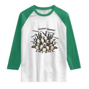 Funny Silly Goose Grandma Raglan Shirt Chaos Coordinator Grandma Life Graphic TS12 White Kelly Green Print Your Wear