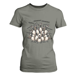 Funny Silly Goose Grandma T Shirt For Women Chaos Coordinator Grandma Life Graphic TS12 Military Green Print Your Wear