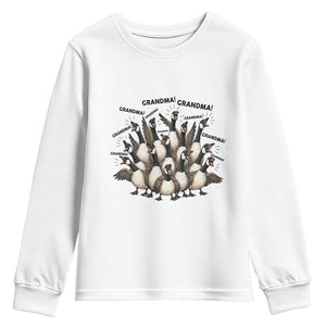 Funny Silly Goose Grandma Youth Sweatshirt Chaos Coordinator Grandma Life Graphic TS12 White Print Your Wear