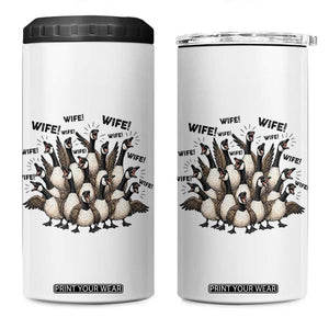 Silly Goose Wife 4 in 1 Can Cooler Tumbler Funny Marriage Chaos Wifehood TS12 One Size: 16 oz White Print Your Wear