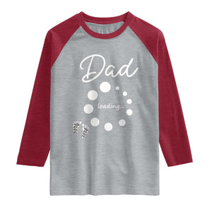 Dad Loading 2026 Raglan Shirt Future Dad Announcement TS12 Heather Gray Heather Red Print Your Wear