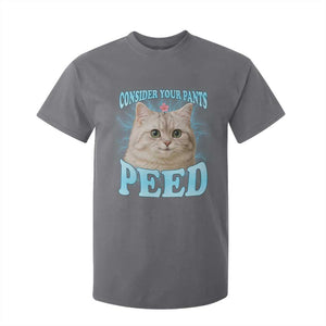 Funny Cat T Shirt For Kid Consider Your Pants Peed Meme Saying TS12 Charcoal Print Your Wear