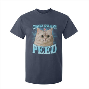Funny Cat T Shirt For Kid Consider Your Pants Peed Meme Saying TS12 Navy Print Your Wear