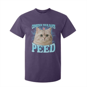 Funny Cat T Shirt For Kid Consider Your Pants Peed Meme Saying TS12 Purple Print Your Wear
