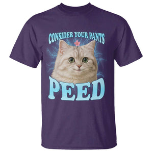 Funny Cat T Shirt Consider Your Pants Peed Meme Saying TS12 Purple Print Your Wear