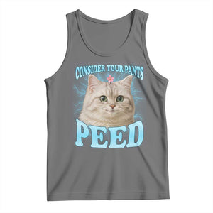 Funny Cat Tank Top Consider Your Pants Peed Meme Saying TS12 Black Heather Print Your Wear