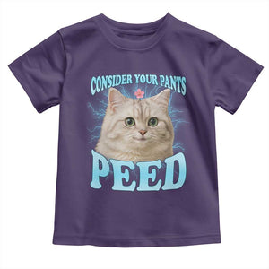 Funny Cat Toddler T Shirt Consider Your Pants Peed Meme Saying TS12 Purple Print Your Wear