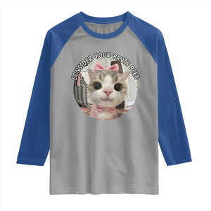 Consider Your Pants Peed Raglan Shirt Funny Cat Meme Saying TS12 Sport Gray Royal Print Your Wear