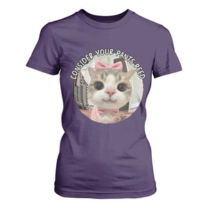 Consider Your Pants Peed T Shirt For Women Funny Cat Meme Saying TS12 Purple Print Your Wear