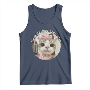 Consider Your Pants Peed Tank Top Funny Cat Meme Saying TS12 Navy Print Your Wear