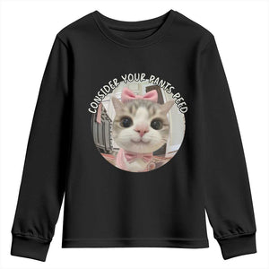 Consider Your Pants Peed Youth Sweatshirt Funny Cat Meme Saying TS12 Black Print Your Wear