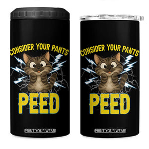 Funny Cat Lover 4 in 1 Can Cooler Tumbler Consider Your Pants Peed Quote TS12 One Size: 16 oz Black Print Your Wear