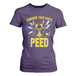 Funny Cat Lover T Shirt For Women Consider Your Pants Peed Quote TS12 Purple Print Your Wear