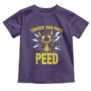 Funny Cat Lover Toddler T Shirt Consider Your Pants Peed Quote TS12 Purple Print Your Wear