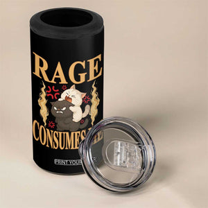 Cute Cat 4 in 1 Can Cooler Tumbler Rage Is Consuming Me TS12 Print Your Wear