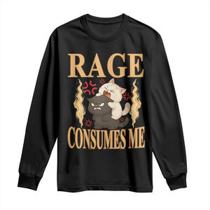 Cute Cat Long Sleeve Shirt Rage Is Consuming Me TS12 Black Print Your Wear