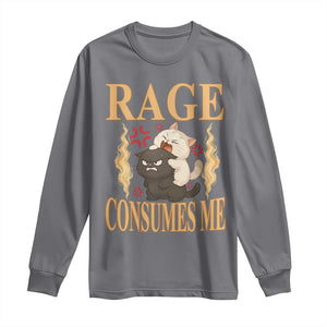 Cute Cat Long Sleeve Shirt Rage Is Consuming Me TS12 Charcoal Print Your Wear