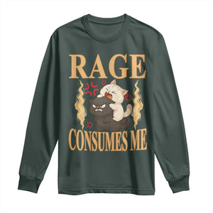 Cute Cat Long Sleeve Shirt Rage Is Consuming Me TS12 Dark Forest Green Print Your Wear