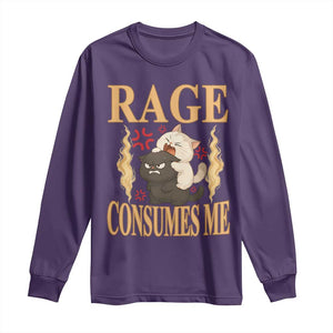Cute Cat Long Sleeve Shirt Rage Is Consuming Me TS12 Purple Print Your Wear