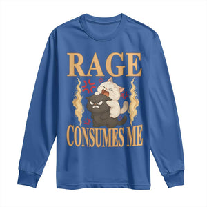 Cute Cat Long Sleeve Shirt Rage Is Consuming Me TS12 Royal Blue Print Your Wear