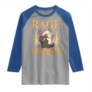 Cute Cat Raglan Shirt Rage Is Consuming Me TS12 Sport Gray Royal Print Your Wear