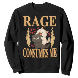 Cute Cat Sweatshirt Rage Is Consuming Me TS12 Black Print Your Wear