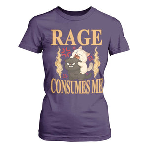 Cute Cat T Shirt For Women Rage Is Consuming Me TS12 Purple Print Your Wear