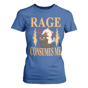 Cute Cat T Shirt For Women Rage Is Consuming Me TS12 Royal Blue Print Your Wear