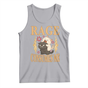 Cute Cat Tank Top Rage Is Consuming Me TS12 Athletic Heather Print Your Wear