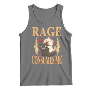 Cute Cat Tank Top Rage Is Consuming Me TS12 Black Heather Print Your Wear