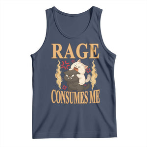 Cute Cat Tank Top Rage Is Consuming Me TS12 Navy Print Your Wear
