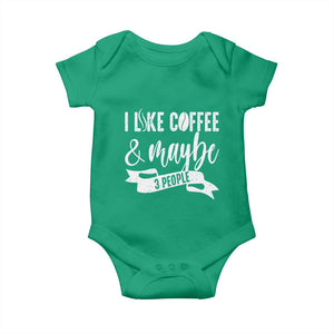 Coffee Lover Baby Onesie I Like Coffee And Maybe Three People TS12 Irish Green Print Your Wear