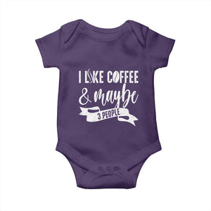 Coffee Lover Baby Onesie I Like Coffee And Maybe Three People TS12 Purple Print Your Wear