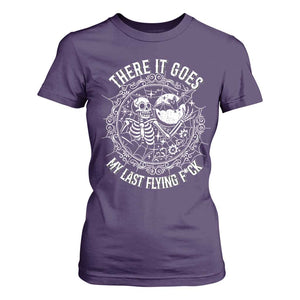 There It Goes My Last Flying F*ck T Shirt For Women Funny Skeleton Quote TS12 Purple Print Your Wear