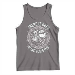 There It Goes My Last Flying F*ck Tank Top Funny Skeleton Quote TS12 Deep Heather Print Your Wear