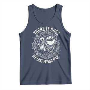 There It Goes My Last Flying F*ck Tank Top Funny Skeleton Quote TS12 Navy Print Your Wear
