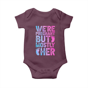 Funny First Time Parents Gift Baby Onesie We Are Pregnant But Mostly Her