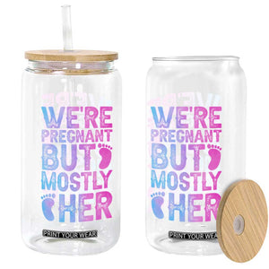 Funny First Time Parents Gift Glass Can We Are Pregnant But Mostly Her