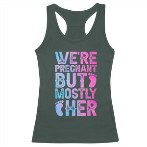 Funny First Time Parents Gift Racerback Tank Top We Are Pregnant But Mostly Her
