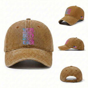 Funny First Time Parents Gift Washed Cotton Baseball Cap We Are Pregnant But Mostly Her