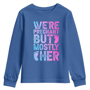 Funny First Time Parents Gift Youth Sweatshirt We Are Pregnant But Mostly Her