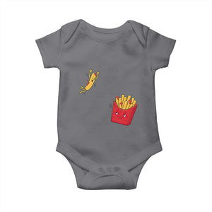 Funny French Fry Jumping Into Fries Box Baby Onesie Fast Food Lover