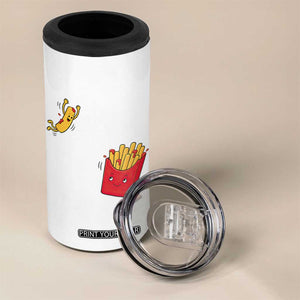 Funny French Fry Jumping Into Fries Box 4 in 1 Can Cooler Tumbler Fast Food Lover