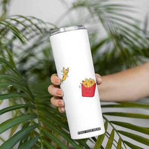 Funny French Fry Jumping Into Fries Box Skinny Tumbler Fast Food Lover