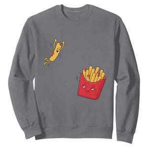 Funny French Fry Jumping Into Fries Box Sweatshirt Fast Food Lover