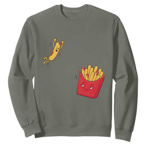 Funny French Fry Jumping Into Fries Box Sweatshirt Fast Food Lover